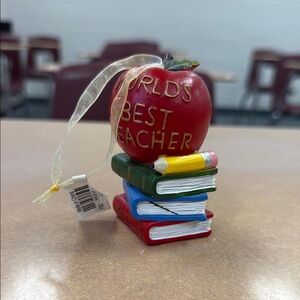 World's Best Teacher Apple Ornament